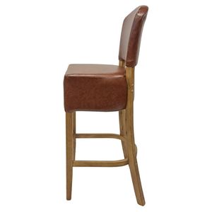 Hanoi Bar Chair In Weathered Oak with Bison Espresso Vinyl Seatpad - HP782 - 3