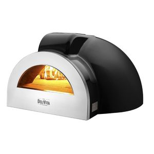 DeliVita Pro Dual Fuel Pizza Oven Very Black+ Chimney - HZ252 - 1