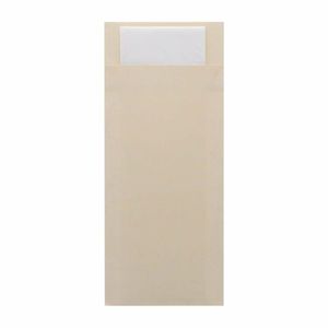 Europochette Classic Size Cream Cutlery Pouch with White 2ply Napkin (Pack of 500) - HX971 - 1