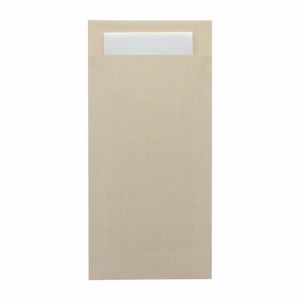 Europochette Extra Size Champagne Cutlery Pouch with White Airlaid Napkin (Pack of 200) - HX982 - 1