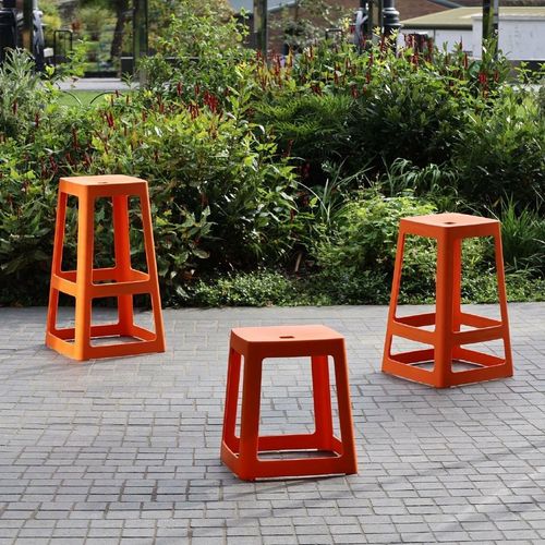 Origin Base Stool Signal Orange 400x400x440mm (Pack of 2) - HX772 - 5