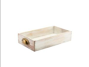 Genware White Wash Acacia Wood Display Drawer GN 1/3 - 1