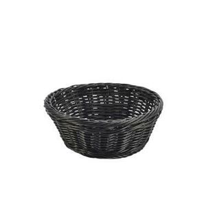 Black Round Polywicker Basket 21Dia x 8cm (Pack of 6) - 1