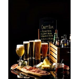 Large Table Chalk Board Dark Wood 21X45cm - 3