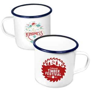 Custom Branded Premium Enamel Mugs (568ml/20oz) - White - 1