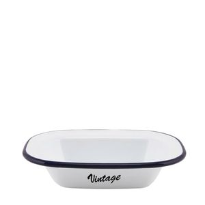 Custom Branded Enamel Oblong Pie Dish (180x135x40mm) - 1