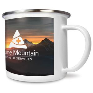 Custom Branded Premium Full Colour Steel Rim Enamel Mugs (285ml/10oz) - 1