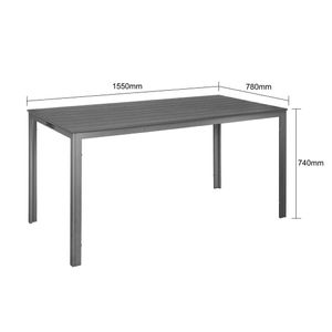 Bolero Valletta Grey Slatted Outdoor Table 1560mm - HZ020 - 3