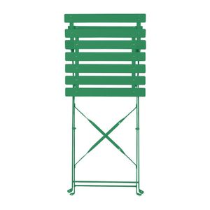 Bolero Perth Forest Green Pavement Style Steel Folding Chairs (2 Pack) - HZ364 - 3