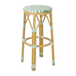 Bolero Parisian Style PE Rattan Bar Stools Light Green (2 Pack) - HZ142 - 1