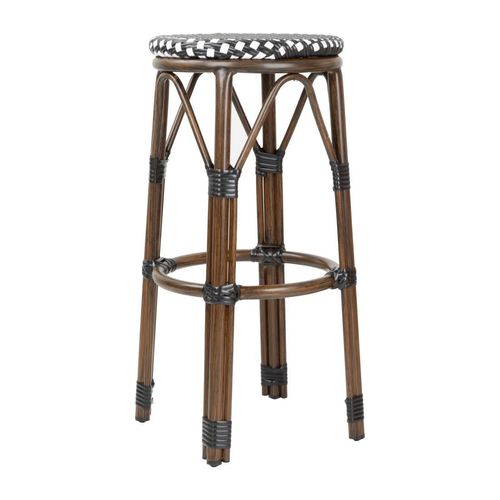 Bolero Parisian Style PE Rattan Bar Stools Black Dot Mix (2 Pack) - HZ146 - 5