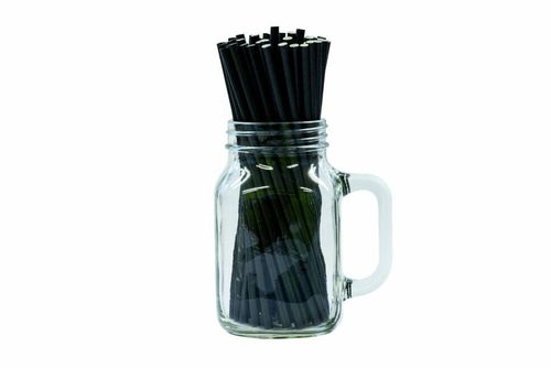 10.5" Black Paper Bottle Straws (250 per case) - 2
