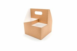 Kraft 4 Cup Handled Carrier (Case of 200) - 3