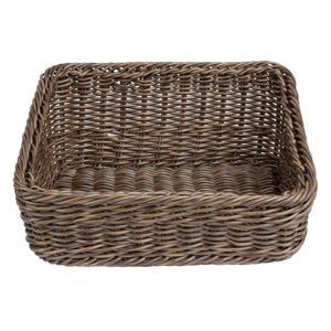 Olympia Polywicker Rectangular Display Basket Dark Brown 360x300mm - JA362 - 1