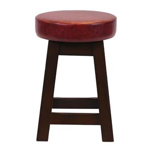 Everyday Wessex Dark Walnut Low Stool with Bison Bordeaux Seat (2 Pack) - JF977 - 1