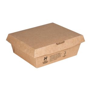 Notpla Clip & Close Food Boxes 1000ml - Kraft (260 Pack) - JB812 - 1