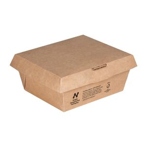 Notpla Clip & Close Food Boxes 800ml - Kraft (260 Pack) - JB810 - 1
