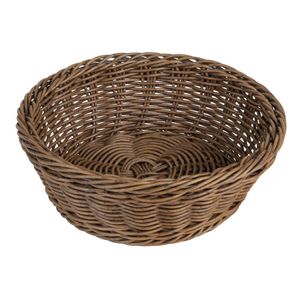 Olympia Polywicker Round Basket Dark Brown 220mm - JA358 - 1