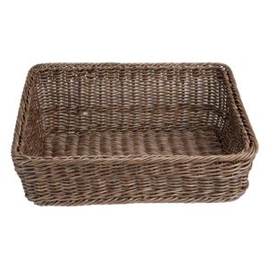 Olympia Polywicker Rectangular Display Basket Dark Brown 525x385mm - JA363 - 1