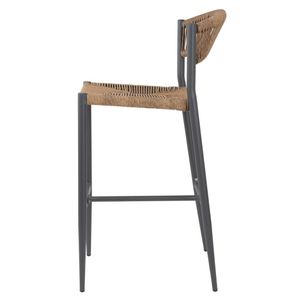 Bolero Eden PE Twist Rattan Outdoor Bar Stools Natural (2 Pack) - HZ594 - 3