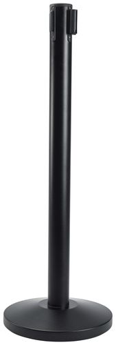 Black Barrier Post - Retractable Black Belt (Pack of 2) - BP-BLTBBK - 1