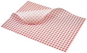 Greaseproof Paper Red Gingham Print 35 x 25cm - PN1487LGR - 1
