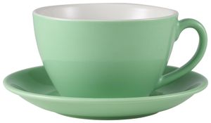 Genware Porcelain Green Bowl Shaped Cup 34cl/ 12oz (Pack of 6) - 322134GR - 3