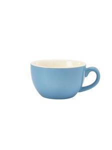 Genware Porcelain Blue Bowl Shaped Cup 25cl/ 8.75oz (Pack of 6) - 322125BL - 1