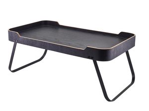 GenWare Black Wood Veneer Room Service Tray 59 x 30 x 23cm - WVT-RS5930BK - 3