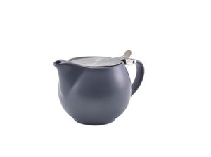 GenWare Porcelain Matt Grey Teapot with St/St Lid & Infuser 50cl/ 17.6oz (Pack of 6) - 395950MG - 1