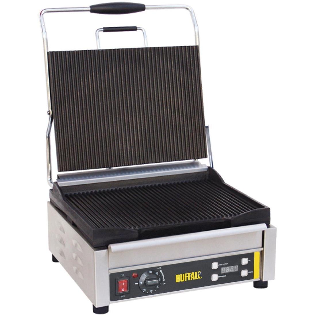 L518 - Buffalo Large Single Contact Grill Ribbed Plates - L518