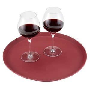 Cambro Burgundy Wine Camtread® Round Tray Diameter280mm - 3