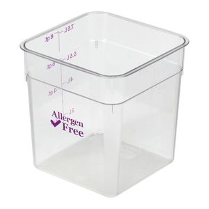Cambro 7.6L Allergen Square Storage Container - 3