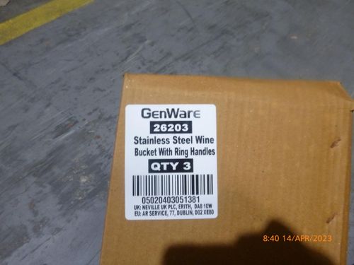 GenWare Stainless Steel Wine Bucket With Ring Handles - 26203 - 11