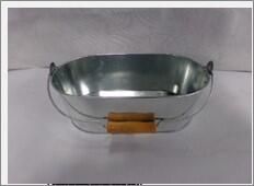 Galvanised Steel Oval Table Caddy 28x15.5x10cm - GSTC2815 - 3
