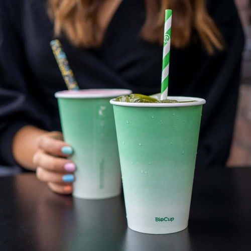 BioPak 280ml / 8oz (80mm) Cold Paper BioCups (Pack of 1,000) - BCC-8-G-UK - 7