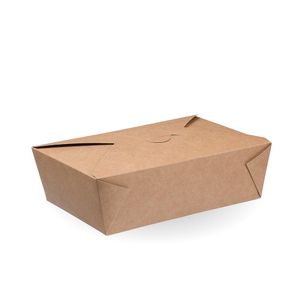BioPak 1,500ml Kraft #3 Hot Food Boxes (Pack of 180) - BB-LBL-3-UK - 3