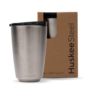 BioPak 12oz HuskeeSteel Brushed Steel (X12) (Pack of 12) - HS12PKU12-S2-UK - 1