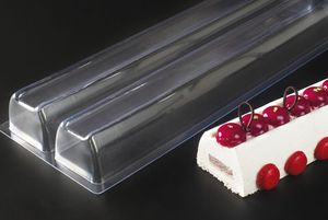 10 Double Thermoformed Groove Yule Log Frames Délice 57x8x6.5cm - 11356-02 - 3