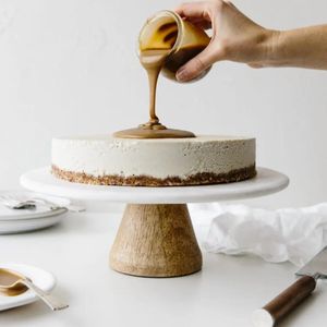 Bonzer Black Marble Cake Stand - Walnut Ø30 x Ø27 x H9cm - 13111-06 - 3