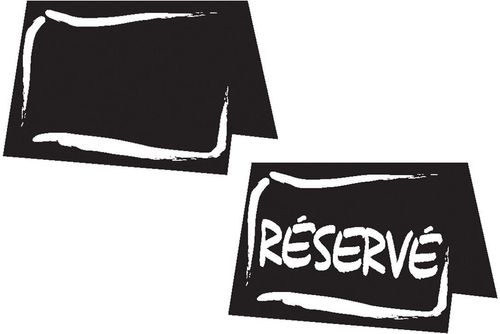 Table Sign With "reserved" Chalk Writing 7 X 5cm - 010376 - 2