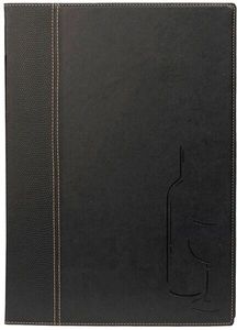 Trendy Imitation Leather Wine Menu A4 Black - 012412 - 1