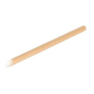 Bag Of 100 Paper Straws 20cm Ø 12 Mm Bevelled Kraft - 043593 - 1