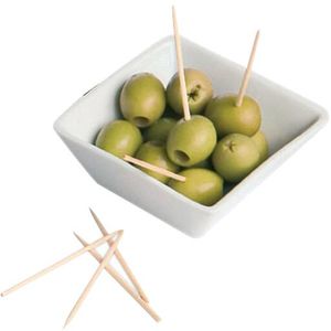 Box Of 1,000 Round Wooden Cocktail Sticks Two Tips 6.5cm - 043952 - 1