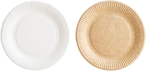 Box Of 1,000 (10 Packets Of 100) White Bioline Paper Plates Ø 18cm - 707608 - 2