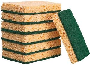 Spontex Pack Of 10 Green Sponge Scourers 13x9cm - 710348 - 1