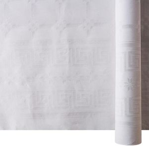 Roll Of Damask Paper Tablecloth White 118cm 100 Metres - 713737 - 1