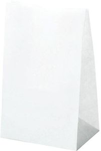Box Of 1,000 White Kraft Paper Tote Bags Without Handles 120x240 Mm With 80 Mm Gussets - 718127 - 1