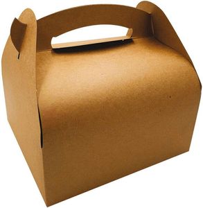 Packet Of 50 Kraft Brown Cardboard Boxes With Handle 180x100x65 Mm - 930650 - 1