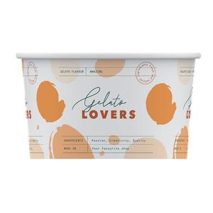 Box Of 1,000 (4 Bags Of 250) Lovers Paper Ice Cream Tubs Ø 80 Mm 14 Cl - 934158 - 1